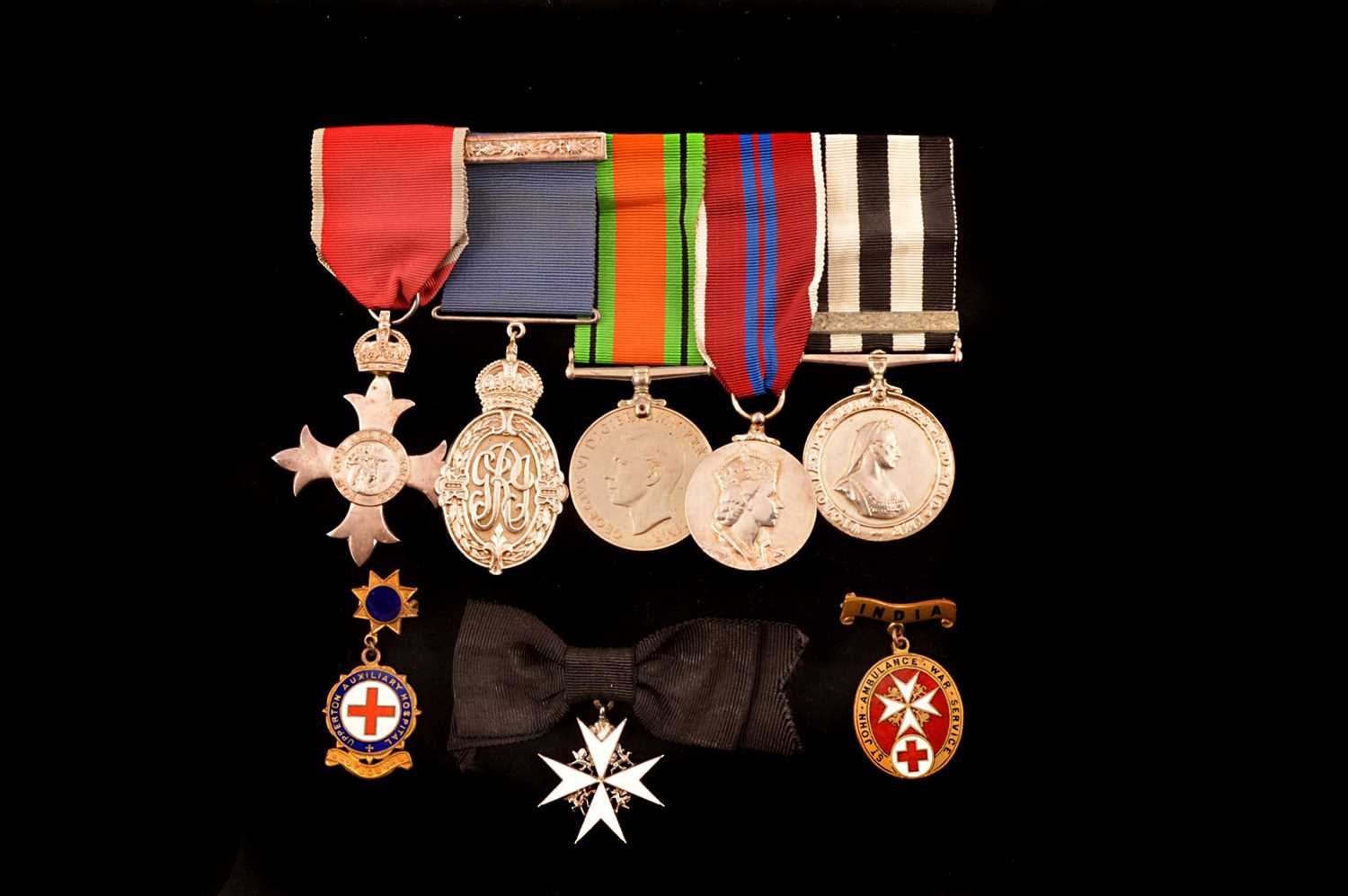 Lot 708 - A WWII St John Ambulance Brigade MBE medal group of five