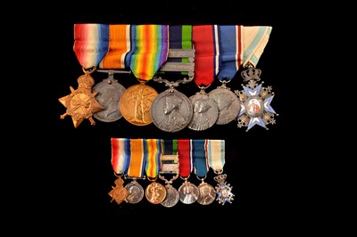 Lot 717 - A WWI Indian Medical Corps medal group of seven and miniatures