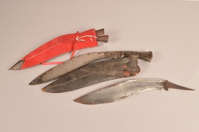 Lot 740 - Two Middle Eastern Kukri knives