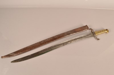 Lot 813 - A Rare British 1st Pattern 1853 Artillery bayonet and scabbard