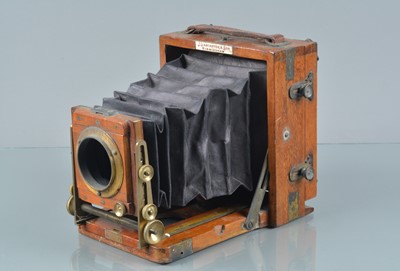 Lot 75 - A J Lancaster & Son 1900 B B Instantograph Quarter Plate Mahogany & Brass Camera