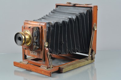 Lot 78 - A Mahogany & Brass Half Plate Camera