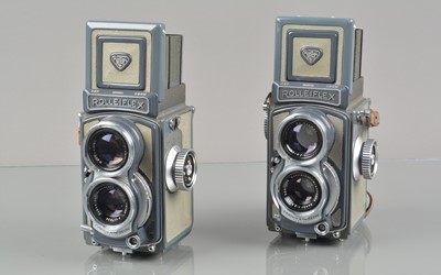Lot 87 - Two Rolleiflex Baby Grey TLR Cameras
