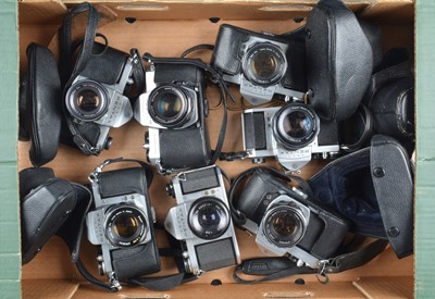 Lot 111 - Six Asahi Pentax SLR Cameras