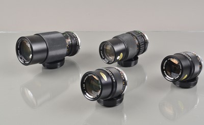 Lot 158 - Four  Olympus OM Lenses