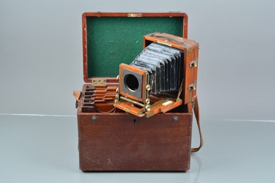 Lot 292 - A Lancaster & Son ''The 1903 B. B.Instantagraph''Quarter Plate Mahogany and Brass Camera