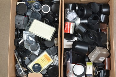 Lot 372 - Three Boxes of Lens Caps-Hoods and Shop Displays