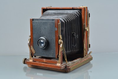 Lot 429 - A Kodak Half Plate Mahogany & Brass Camera