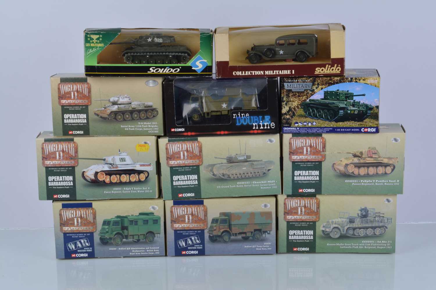 Lot 69 - Corgi and Other WWII and Later Tanks and Other Military Vehicles (11)