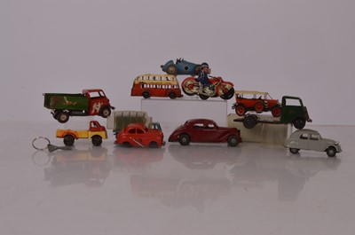 Lot 245 - Tinplate and Plastic vehicles by various makers