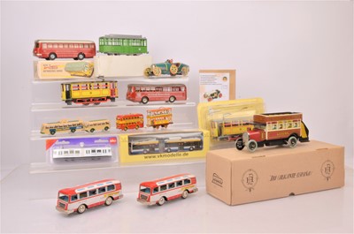 Lot 249 - Mainly Tinplate with some plastic Trams and Buses and Trolley Buses by various makers