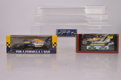 Lot 257 - Scalextric Williams F1 Slot Car and Minichamps and Hallmark Williams Cars