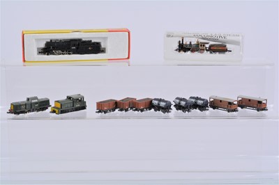 Lot 305 - Hornby Minitrix Bachmann (US) Lima Peco Trix N gauge Locomotives and wagons