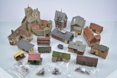 Lot 330 - Various TT HO and 00 Gauge Railway and other Buildings in card and plastic by various makers (19+ Figures)