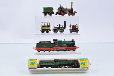 Lot 519 - Grafar N gauge Steam Locomotive with Bachmann H0 scale USA early locomotives with tenders