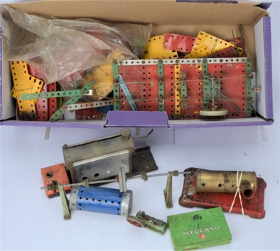 Lot 260 - 1950's-60's Meccano including Stationary Steam Engine and Mamod Accessories