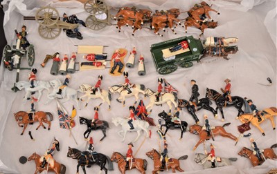 Lot 278 - Britains and other makers repainted/re cast/new metal RHA  RAMC and various mounted Soldiers (38)