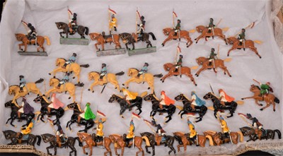 Lot 279 - Britains and other makers repainted/recast/new metal mounted Horsemen including Arabs and Empire and other Nationalities (30)