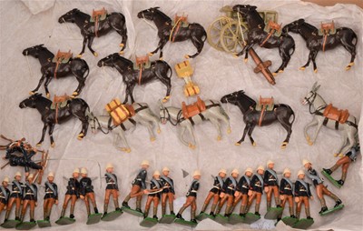 Lot 282 - Britains repainted/recast/modified Mountain Artillery Mule Team (qty)