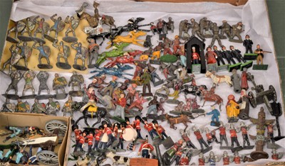 Lot 286 - Quantity of mainly vintage Timpo Britains and other makers lead and hollowcast figures and accessories (115+)