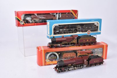 Lot 386 - Hornby and Airfix 00 Gauge and Rivarossi HO Gauge LMS Locomotives and Tenders (4)