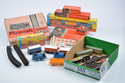 Lot 466 - Hornby Jouef/Playcraft Starter Train sets and equipment with track and Champion Flyer (qty)