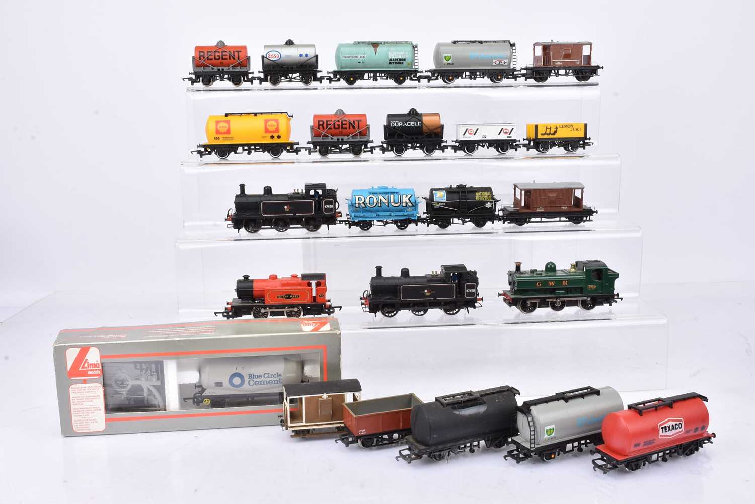 Lot 489 - Hornby Lima 00 gauge Steam Tank Locomotives with freight wagons (36)