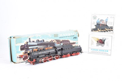 Lot 515 - Marklin Steam Locomotive and tender with Bachmann Hand Car  H0 gauge in original boxes (2)