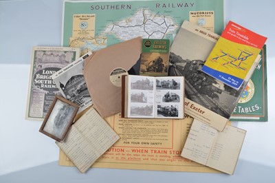 Lot 529 - Plans Prints Maps Posters and other paper Railway ephemera together with Vinyl records and Ian Allan books (qty)