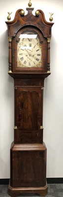 Lot 57 - A 19th century and later moonfaced dial longcase clock