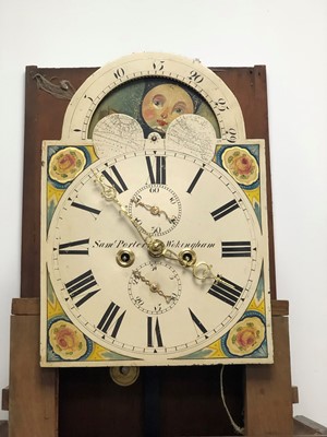 Lot 57 - A 19th century and later moonfaced dial longcase clock
