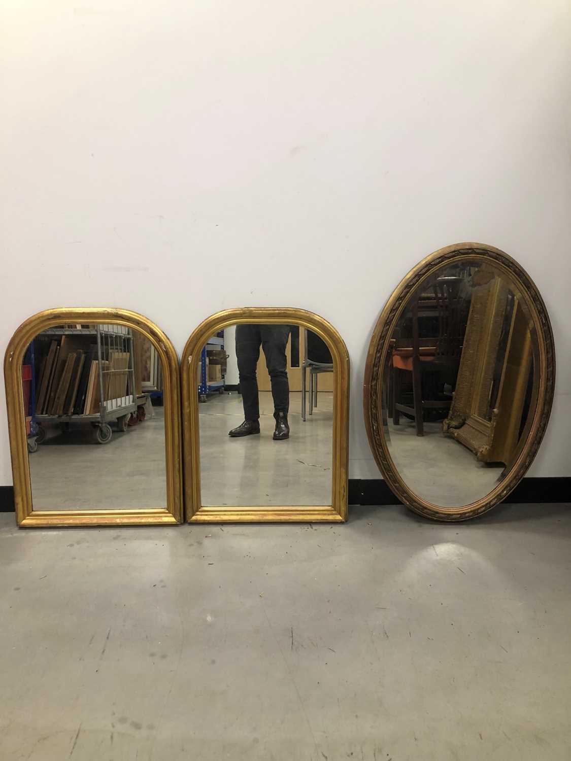 Lot 63 - Three gilt framed mirrors