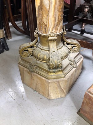 Lot 80 - Two early 20th century marble/onyx and metal mounted jardinieres