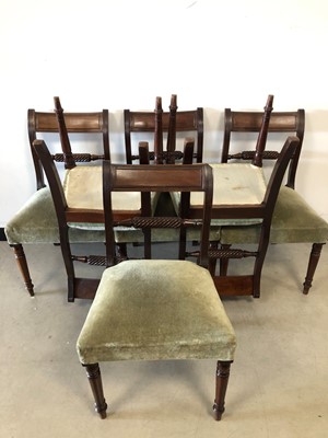Lot 90 - A set of six mahogany regency style dinning chairs