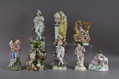 Lot 108 - A collection of 19th century and later Staffordshire figures and figurines