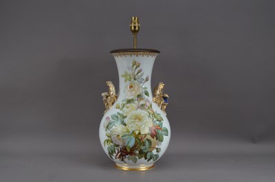 Lot 128 - An early 20th century Paris porcelain lamp base