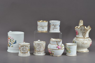 Lot 134 - A collection of damaged 19th century and later English porcelain items