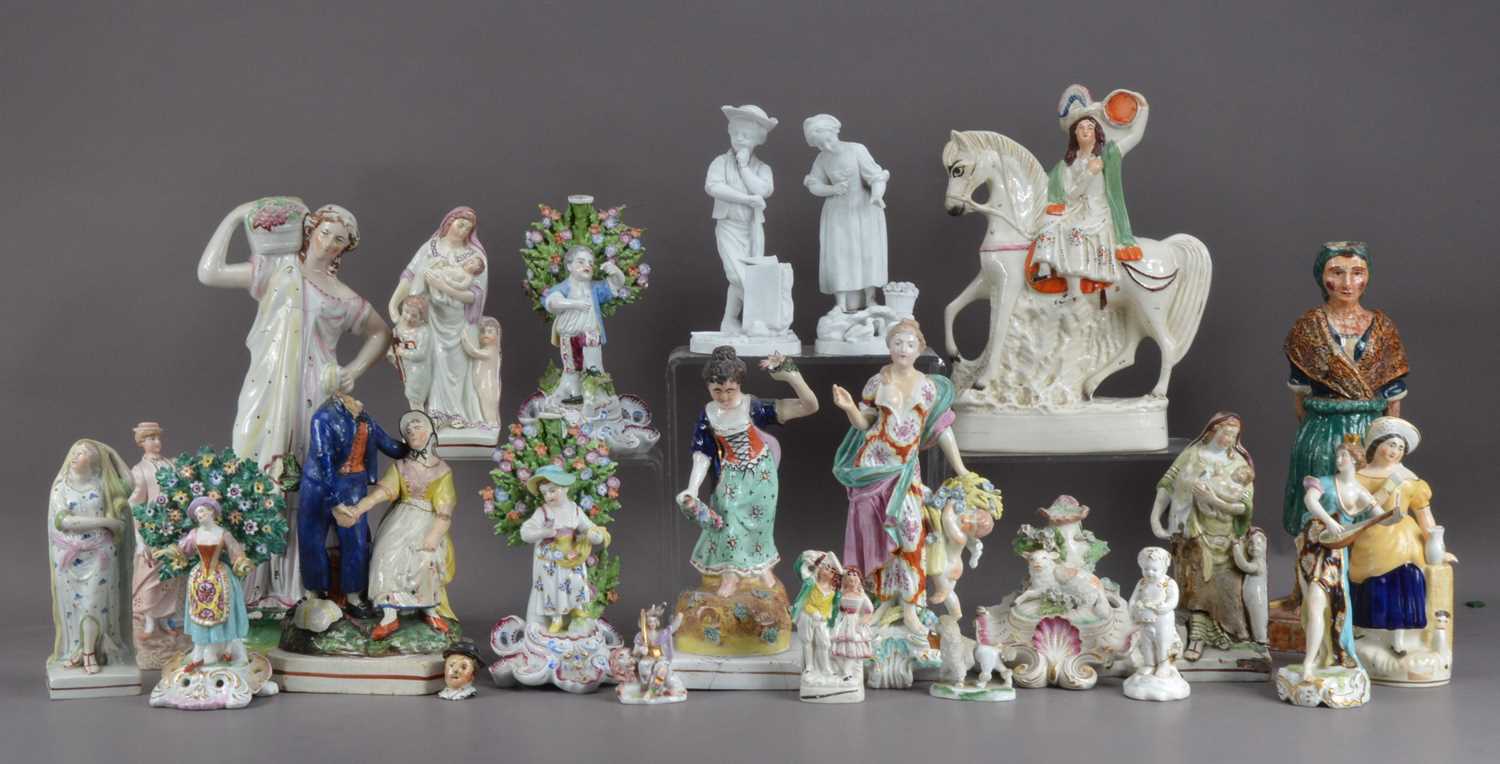 Lot 138 - A large collection of 19th century and later ceramic figurines