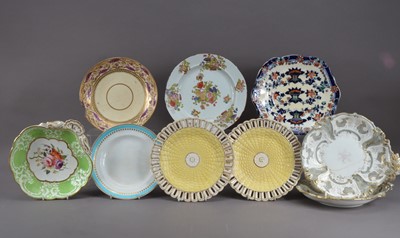 Lot 144 - A collection of nine 19th century and later plates and bowls