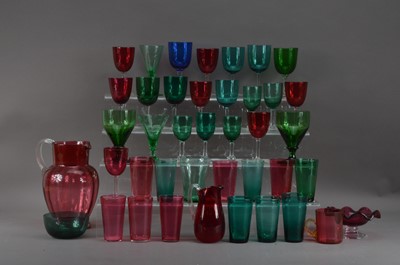 Lot 152 - A collection of coloured glassware