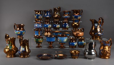 Lot 153 - A large collection of lusterware ceramics