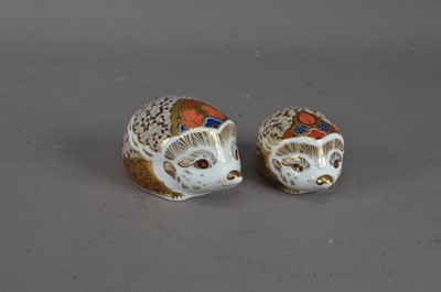 Lot 174 - Two Hedgehog Royal Crown Derby bone china paperweights