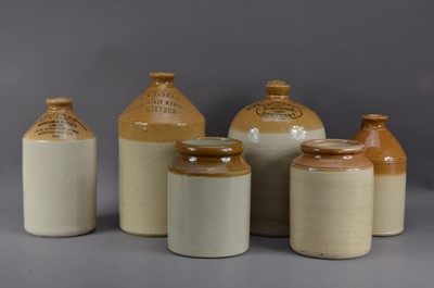 Lot 182 - A collection of large 19th century and later stoneware jars