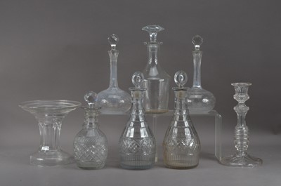 Lot 192 - A collection of glass decanters