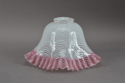 Lot 198 - A latticino Venetian glass shade