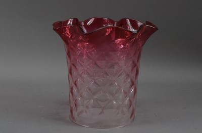 Lot 199 - A cranberry glass shade