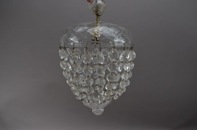 Lot 202 - A 20th century glass basket chandelier