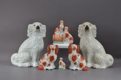 Lot 224 - A collection of 19th century Staffordshire dog figurines