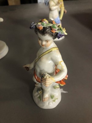 Lot 227 - Four Meissen porcelain child figurines