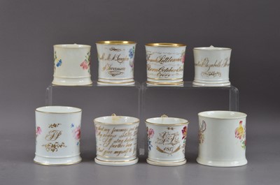 Lot 228 - A collection of English 19th century and later porcelain tankards